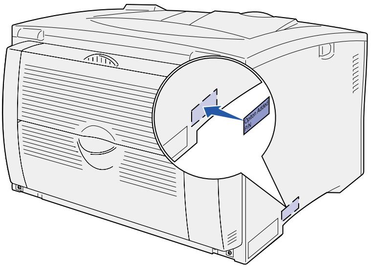 LEXMARK W812 - Anbringen des Aufklebers „Option Added“ - 1