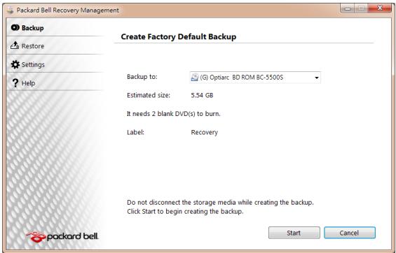 PACKARD BELL DOT SC/VW-001FR,  DOT SC-001FR - Belangrijk: We raden u aan zo spoedig möglichk beiden soorten hersteldisks aan te make. - 1