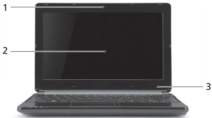 PACKARD BELL DOT SC/VW-001FR,  DOT SC-001FR - TOP VIEW - DISPLAY - 1