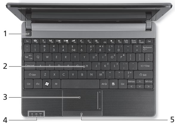 PACKARD BELL DOT SC/VW-001FR,  DOT SC-001FR - Widok z góry - klawiatura - 1