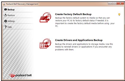PACKARD BELL DOT SC/VW-001FR,  DOT SC-001FR - Packard Bell Recovery Management - 2