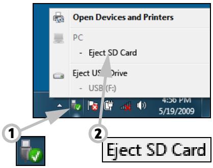 PACKARD BELL DOT SC/VW-001FR,  DOT SC-001FR - Een kaart uit een geheugenkaartlezer verwijderen - 1