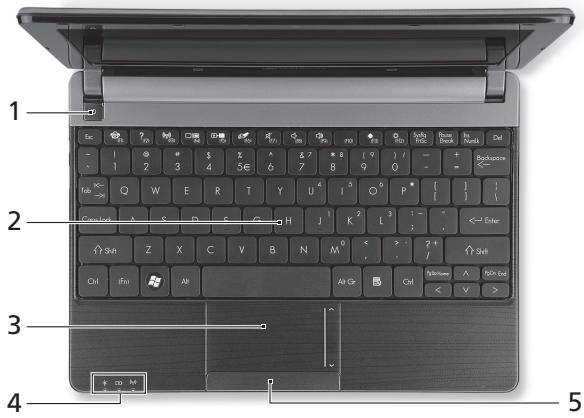 PACKARD BELL DOT SC/VW-001FR,  DOT SC-001FR - VISTA SUPERIORE - TASTIERA - 1