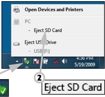PACKARD BELL DOT SC/VW-001FR,  DOT SC-001FR - Retirer une carte d'un lecteur de carte mémoire - 1