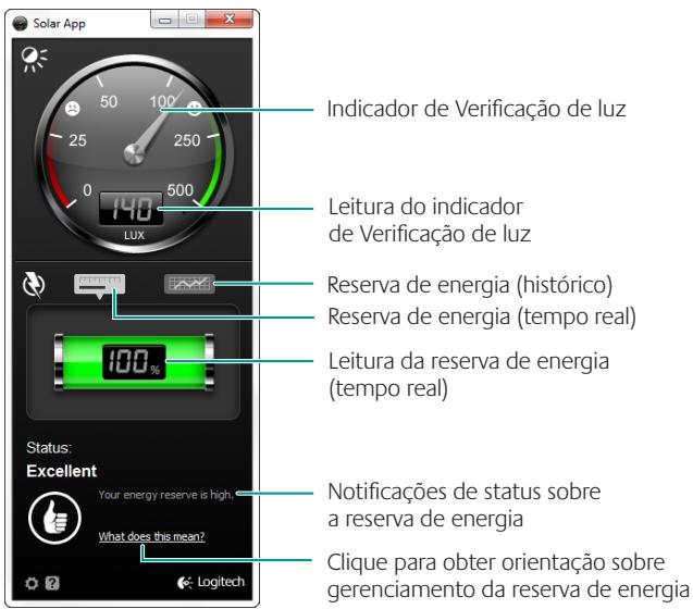 LOGITECH WIRELESS SOLAR KEYBOARD K760 - Uso do Solar App - 1