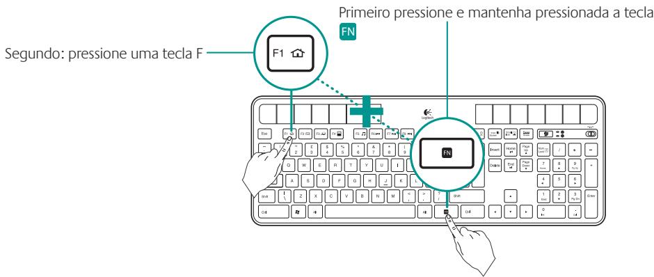 LOGITECH WIRELESS SOLAR KEYBOARD K760 - Uso das teclas F do teclado - 1
