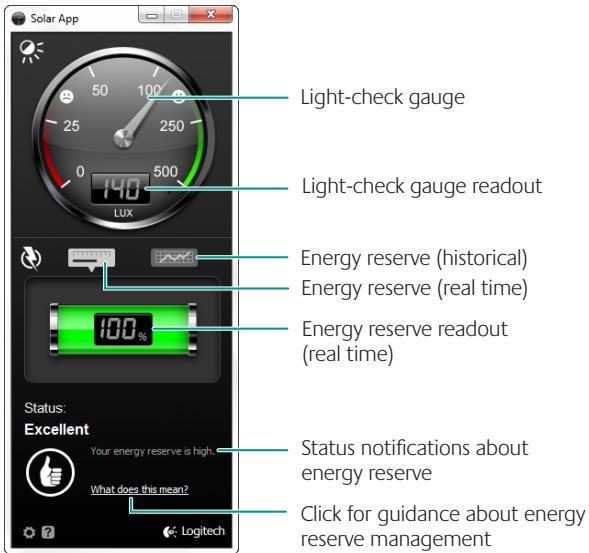 LOGITECH WIRELESS SOLAR KEYBOARD K760 - Using the Solar App - 1