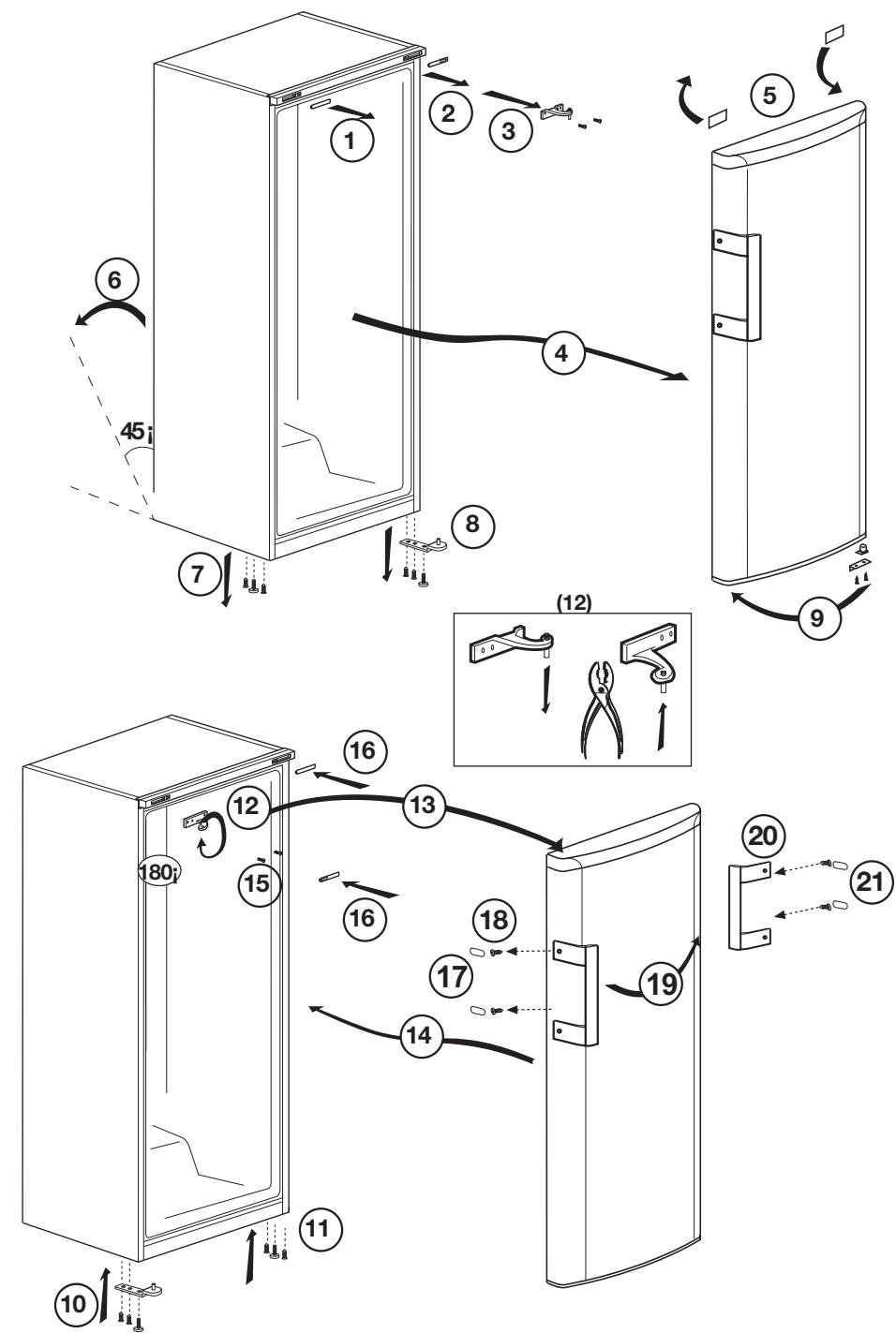 ESSENTIELB ECAV185-60B1 - Inversion du sens d'ouverture de la porte - 2