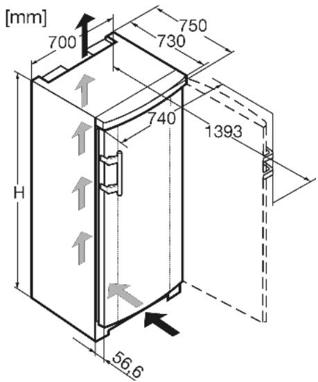 LIEBHERR GNP2713 - Dimensions hors tout de l'appareil - 1