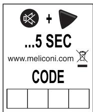 MELICONI SPEEDY 110 FLUO - COME RIPROGRAMMARE IL TELECOMANDO INSERENDO IL CODICE ANNOTATO - 1