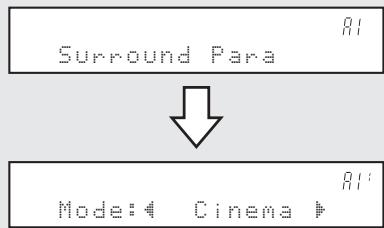 DENON AVR-391E3 - Operações do menu para parâmetros surround - 1