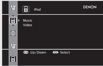 DENON AVR-391E3 - Prima DOCK para Mudar a fonte de entrada para "DOCK". - 1