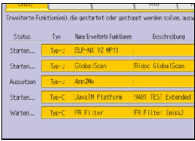 RICOH AFICIO MP6002SP - Anhalten von erweiterten Funktionen über das Bedienfeld - 1