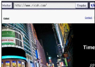 RICOH AFICIO MP6002SP - Webseiten über das Bedienfeld-Display anzeigen - 3