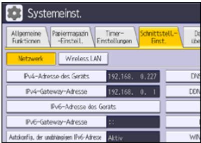RICOH AFICIO MP6002SP - Konfiguration der Netzwerkeinstellungen in den [Systemeinstellungen] - 3