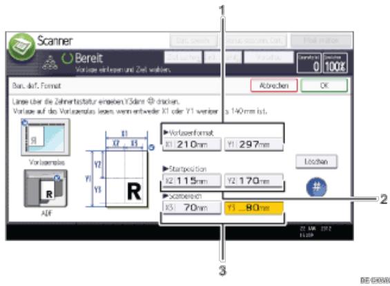 RICOH AFICIO MP6002SP - Einen Teil eines benutzerdefinierten Vorlagenformats scannen - 2
