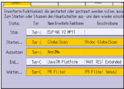 RICOH AFICIO MP6002SP - Starten einer erweiterten Funktion über das Bedienfeld - 1