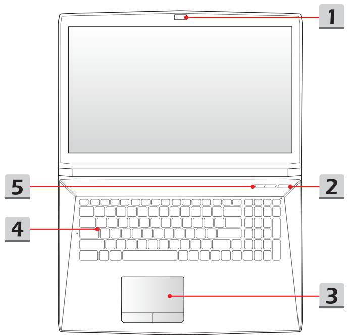 MSI GE72 6QC,  GE72 6QF - Vue du dessus - 1