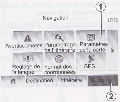 DACIA MEDIA NAV - RÉGLAGES CARTE - 1