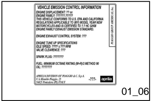 APRILIA RXV550 - Label 3 (01_05) - 1