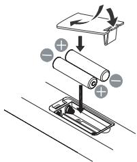 HITACHI CX77MP3C - Insertion des piles dans la télécommande - 1