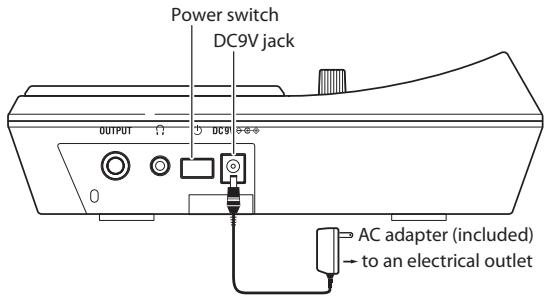 KORG WAVEDRUM MINI - Connecting the power - 1