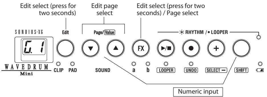 KORG WAVEDRUM MINI - Editing the settings - 1