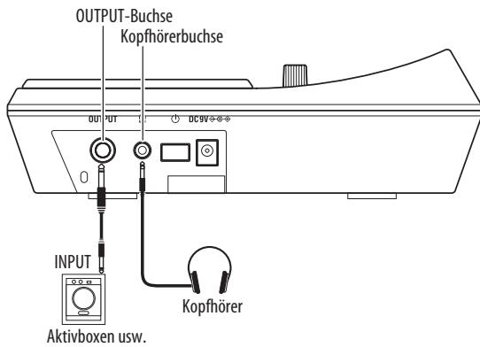 KORG WAVEDRUM MINI - Anschlieben an ein Audiogerät - 2