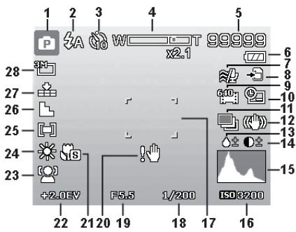 MEDION LIFE P43040 MD 86830 - Displayweergaven voor de opname - 1