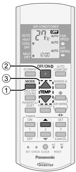 PANASONIC CU2E15SBE - Réglage de l'horloge - 1