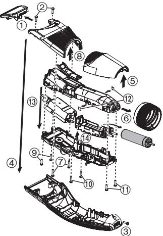 PANASONIC ER-GC51 - Wyjmowanie wbudowanego akumulatora - 1