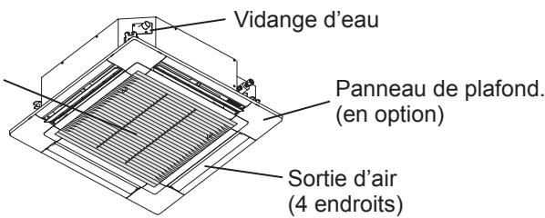 Vidange d'eau Panneau de plafond. (en option) Sortie d'air (4 endroits)