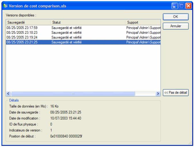 Version de cost comparison.xls Versions disponibles : Sauvegardé Statut Support 08/25/2005 23:17:59 Sauvegardé et vérifié Principal\Admin\Support 08/25/2005 23:18:23 Sauvegardé et vérifié Principal\Admin\Support 08/25/2005 23:19:24 Sauvegardé et vérifié Principal\Admin\Support 08/25/2005 23:21:25 Sa…
