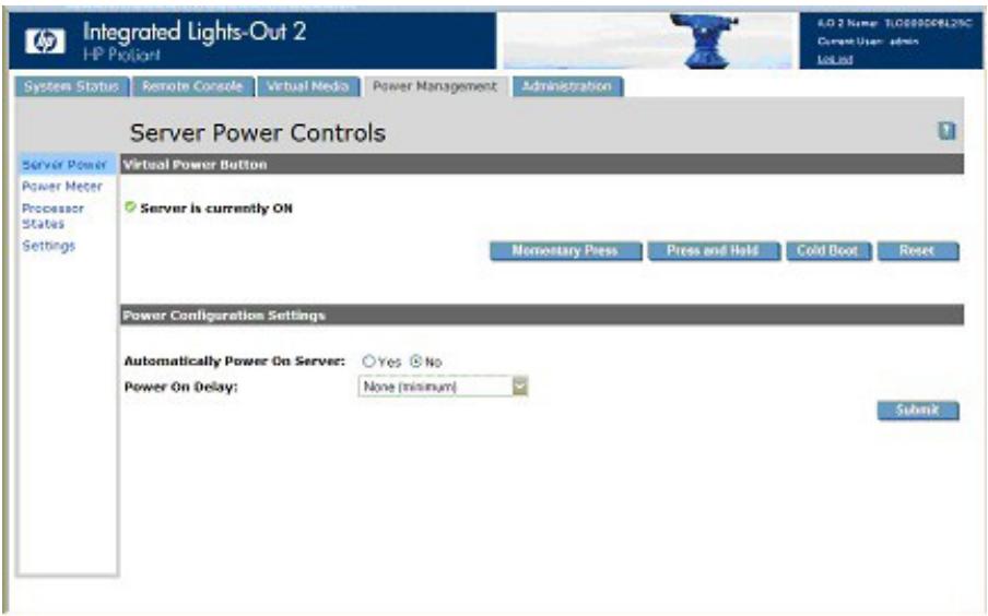 HP INTEGRATED LIGHTS-OUT 2 (ILO 2) STANDARD FIRMWARE - Gestion de l'alimentation - 1