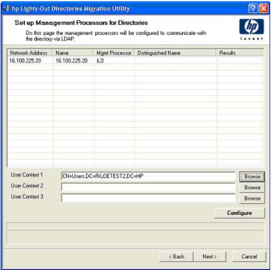 HP INTEGRATED LIGHTS-OUT 2 (ILO 2) STANDARD FIRMWARE - Configuration des processeurs de supervision pour les annuaires - 1
