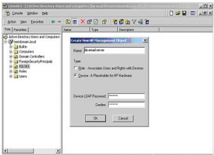 HP INTEGRATED LIGHTS-OUT 2 (ILO 2) STANDARD FIRMWARE - Exemple : création et configuration d'objets d'annuaire destinés à être utilisés avec la carte iLO 2 dans Active Directory - 2