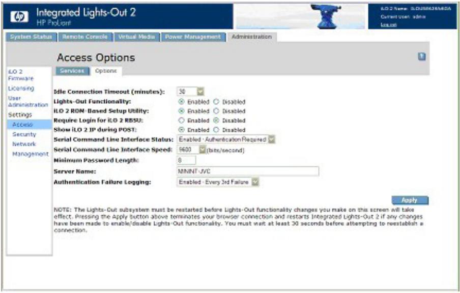HP INTEGRATED LIGHTS-OUT 2 (ILO 2) STANDARD FIRMWARE - Options d'accès - 1