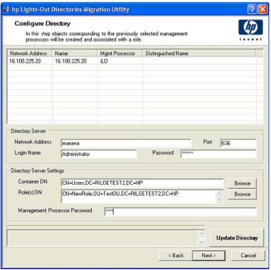 HP INTEGRATED LIGHTS-OUT 2 (ILO 2) STANDARD FIRMWARE - Configuration des annuaires avec le schéma HP Extended sélectionné - 1
