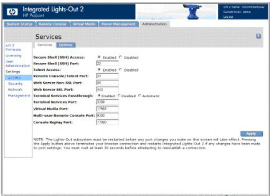 HP INTEGRATED LIGHTS-OUT 2 (ILO 2) STANDARD FIRMWARE - Configuration de l'accès à iLO 2 - 1