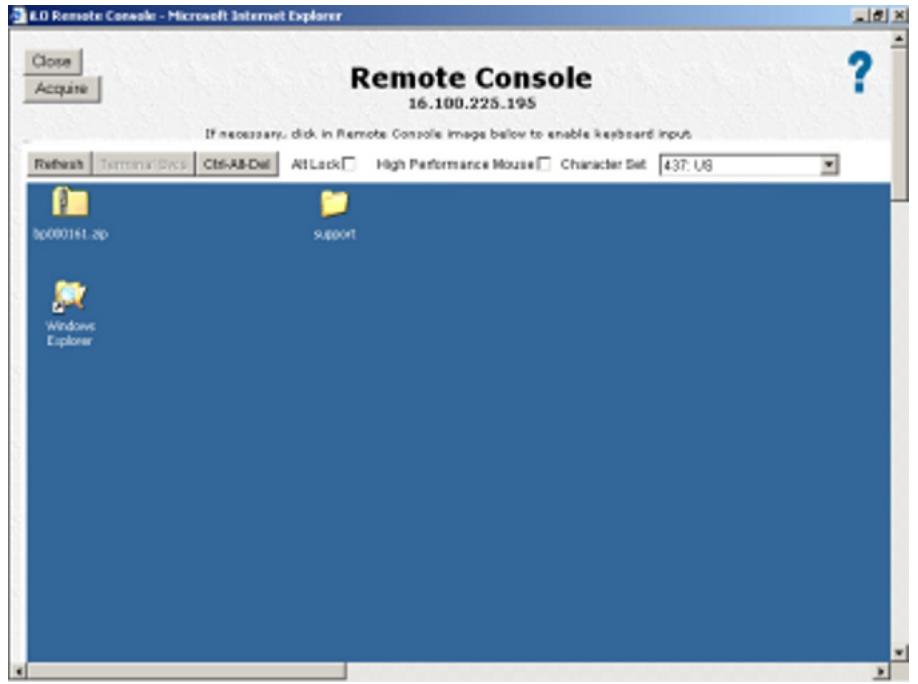 HP INTEGRATED LIGHTS-OUT 2 (ILO 2) STANDARD FIRMWARE - Acquisition de la console distante - 1