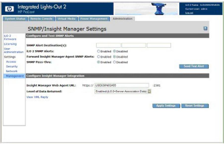 HP INTEGRATED LIGHTS-OUT 2 (ILO 2) STANDARD FIRMWARE - Activation des alertes SNMP - 1