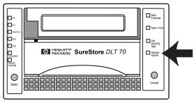 HP SURESTORE DLT 70 TAPE DRIVE - Pour charger une cartouche : - 1