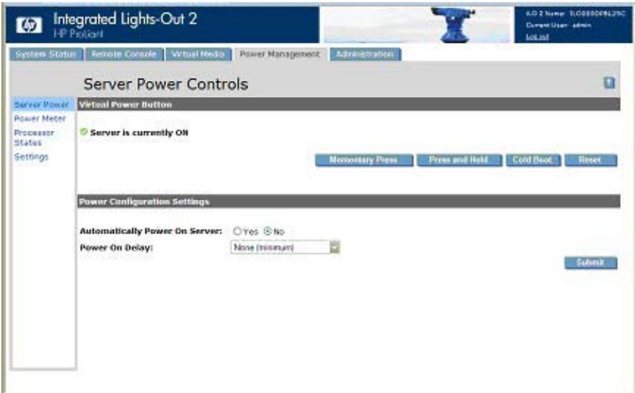HP INTEGRATED LIGHTS-OUT (ILO 2) FEATURING ILO ADVANCED PACK - Gestion de l'alimentation - 1