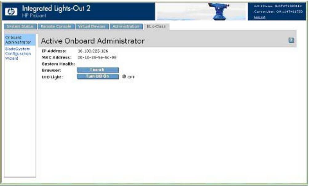 HP INTEGRATED LIGHTS-OUT (ILO 2) FEATURING ILO ADVANCED PACK - Onglet BL c-Class de iLO 2 - 1
