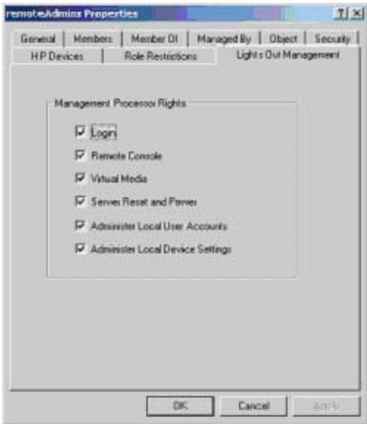 HP INTEGRATED LIGHTS-OUT (ILO 2) FEATURING ILO ADVANCED PACK - Exemple : création et configuration d'objets d'annuaire destinés à être utilisés avec la carte iLO 2 dans Active Directory - 4