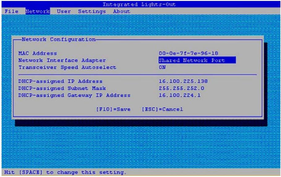 HP INTEGRATED LIGHTS-OUT (ILO 2) FEATURING ILO ADVANCED PACK - Activation de la fonction iLO 2 Shared Network Port (Port réseau partagé iLO 2) via iLO 2 RBSU - 1