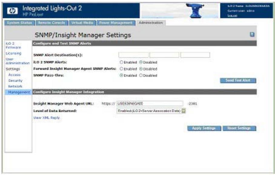 HP INTEGRATED LIGHTS-OUT (ILO 2) FEATURING ILO ADVANCED PACK - Activation des alertes SNMP - 1