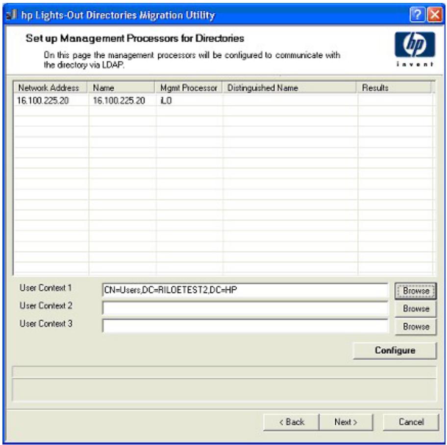 HP INTEGRATED LIGHTS-OUT (ILO 2) FEATURING ILO ADVANCED PACK - Configuration des processeurs de supervision pour les annuaires - 2