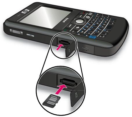 HP IPAQ 912C BUSINESS MESSENGER - Insertion d'une carte de stockage - 2