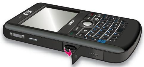 HP IPAQ 912C BUSINESS MESSENGER - Insertion d'une carte de stockage - 1